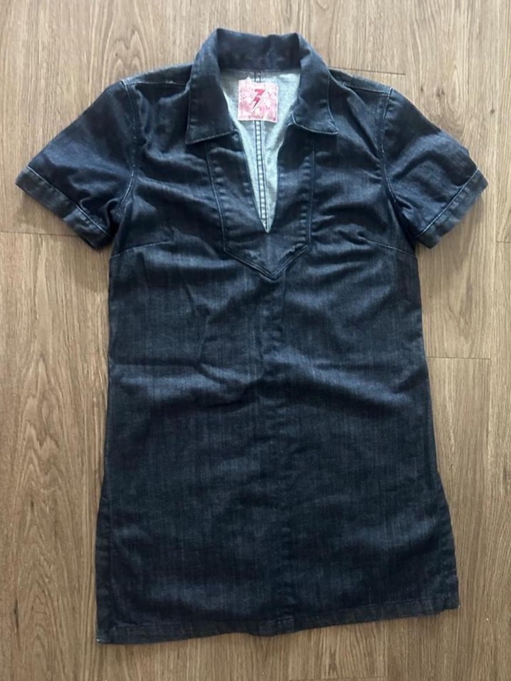 7 For All Mankind Dark Indigo Denim Shift Dress